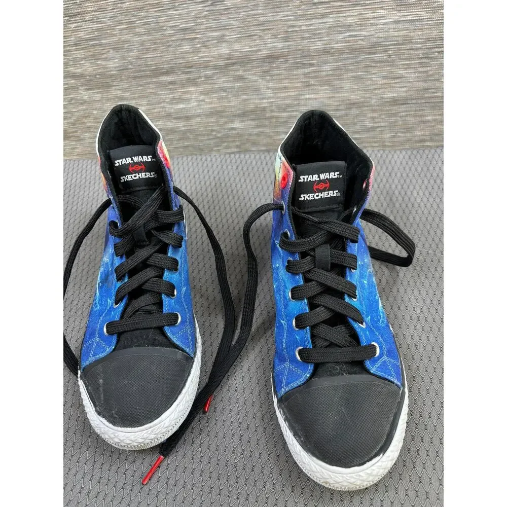 Skechers Shoes Kids Size 5 Blue Black Star Wars Darth Vader High Top Sneakers